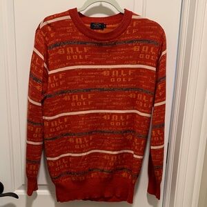 Paul & Shark Men’s Red Crewneck Sweater with Golf-themed Design.SizeM.Pre-owned